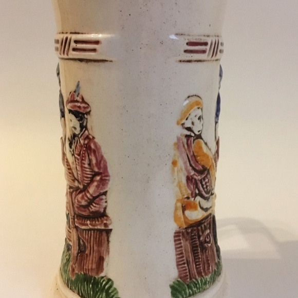 Beer Stein Ceramic Cup Collectible Mug Vintage Relief Bar Maid Tavern Tankard - Picture 3 of 8